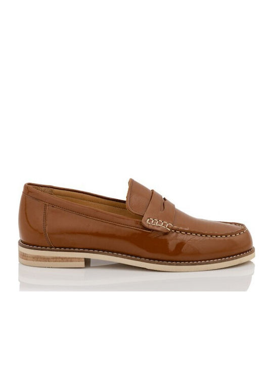 Δερμάτινα Γυναικεία Loafers σε Ταμπά Χρώμα