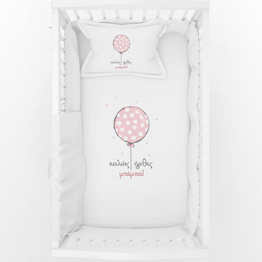 Bonjour Bebe Set Baby Crib Cotton Sheets Pink