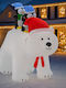 Outdoor Inflatable Polar Bear Led Lighting Two Penguins Integrated Compressor 200x120x80 Cm White