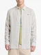 Long Sleeve Linen Shirt in Regular Fit Striped Mintgreen