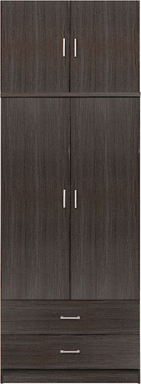 Reina Δίφυλλη Ντουλάπα με Πατάρι 80x42x241cm