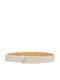 Leather Women's Belt Beige
