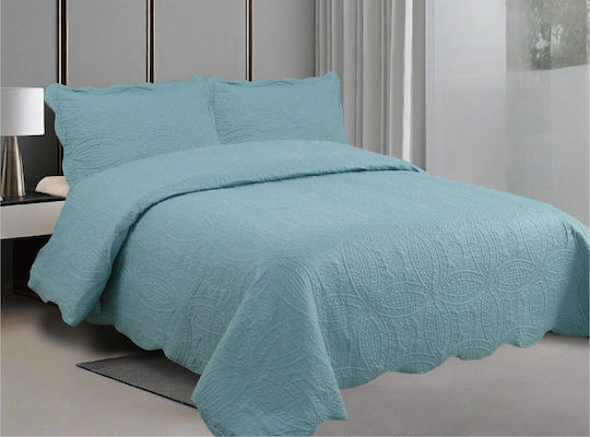 Linea Home Σετ Κουβερλί Υπέρδιπλο Πετρολ 220x240cm 3τμχ