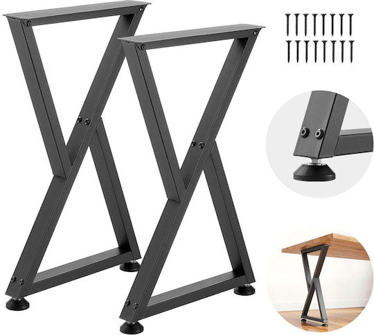 Vevor Metal Furniture Leg 2 Pieces Suitable for Table Coffee Table Desk 74x47.2cm Black