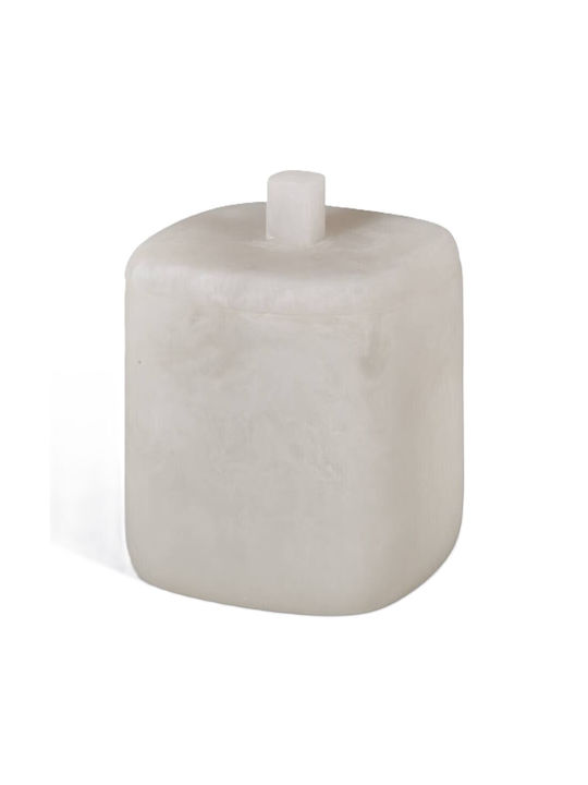 5Five Bathroom Box for Cotton from Resin Ecru