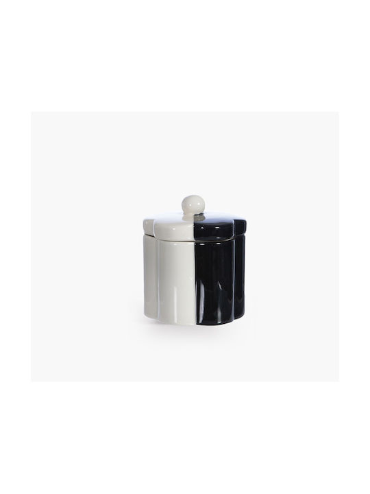 Nef-Nef Homeware Domino Domino Θήκη για Βαμβάκι Κεραμική Μαύρη 5205495639000
