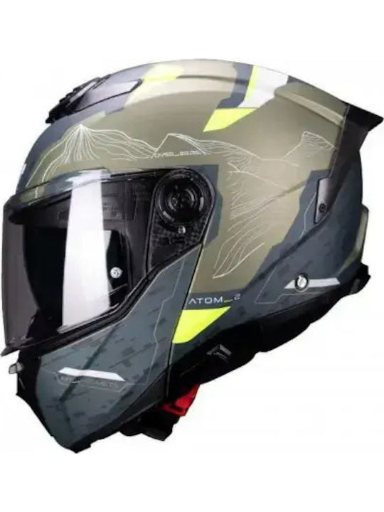 MT Atom 2 SV Highlands E6 Chaki Mat Cască Moto ...