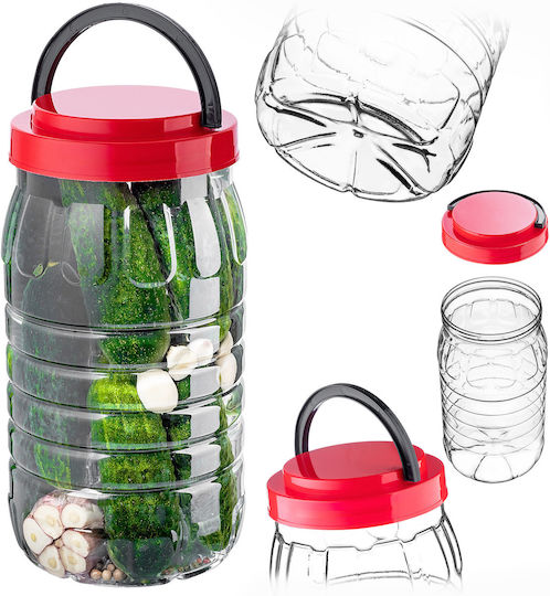 Kadax Pasta Jar with Plastic Lid Red 3000ml