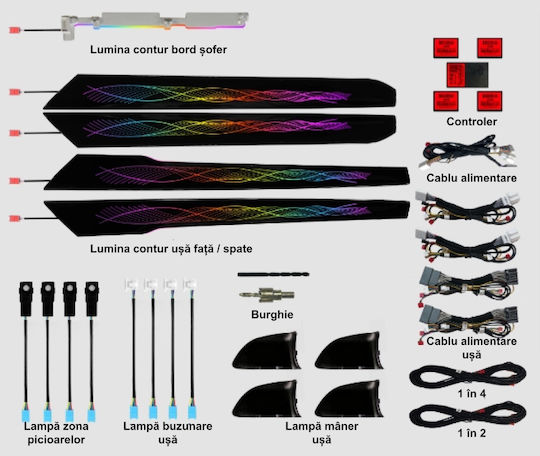 Ambient Lights Dedicated Lexus Rx 2015-2022 Rgb Acrylic 17 In 1 Dynamic Symphony Effect Bluetooth App Control