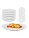 Kadax Shallow Glass Serving Plate White with Diameter 26.5cm 6 Pieces
