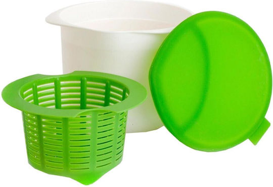 Cheese Preparation Container Alista Home Silicone Lid Plastic Cheese Maker Strainer 17x14.5x12.8 Cm Green