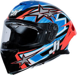 Just1 Racing J-STR Astro Red/Blue/Black Gloss Motorcycle Helmet Full Face ECE 22.06