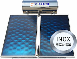 Solar-Tech ST-DGL Inox in out Ηλιακός Θερμοσίφωνας 250lt Inox Τριπλής Ενέργειας 4τ.μ. Επιλεκτικός