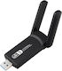 Безжичен Ac 1300 Двуобхватен Адаптер 1200mbps Usb 3.0 2.4g/5g Дълъг Обхват 2 Антени Черен