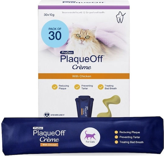 PlaqueOff Cat Nutrition Supplement Treat for Dental Care 10gr