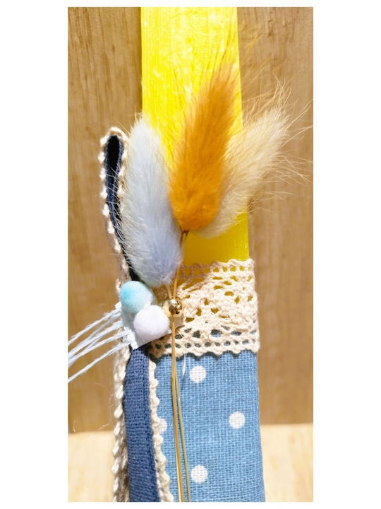 Lumanare De Paste Cu Formă Plată Parfumată Handmade Și Cu Cutie 30cm Galbenă (Διάφορα Σχέδια)