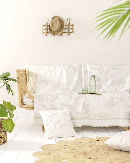 Nima Decken & Couchdecken Dreisitzer-Sofa Wurf Chenille 180x300cm Beige