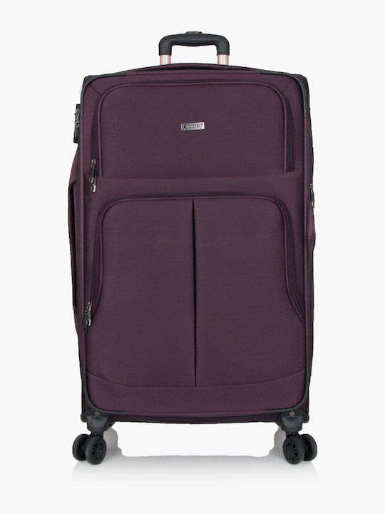 Xplorer Large Fabric Suitcase Burgundy with 4 W...