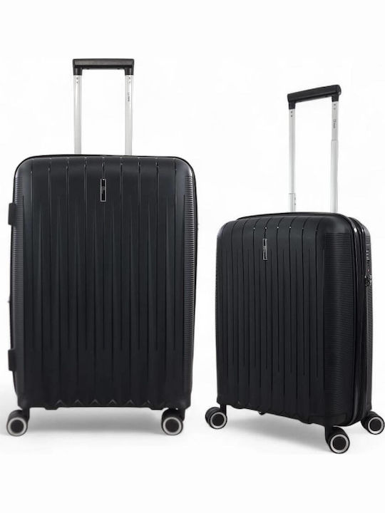 Rain Hard Black Travel Suitcases with 4 Wheels ...