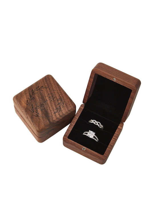 Wooden Jewellery Box Brown 5x5x4cm
