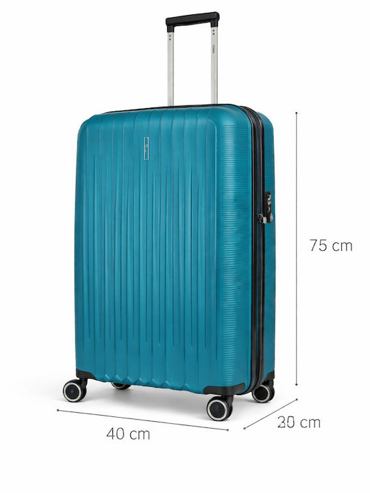 Rain Large Hard Petrol Travel Suitcase With 4 W...