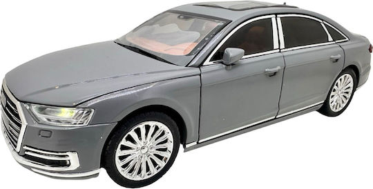 Audi A8 Метален Сив Автомобилен Модел Звуци Светлини Функционални Врати Преден Капак 1:24