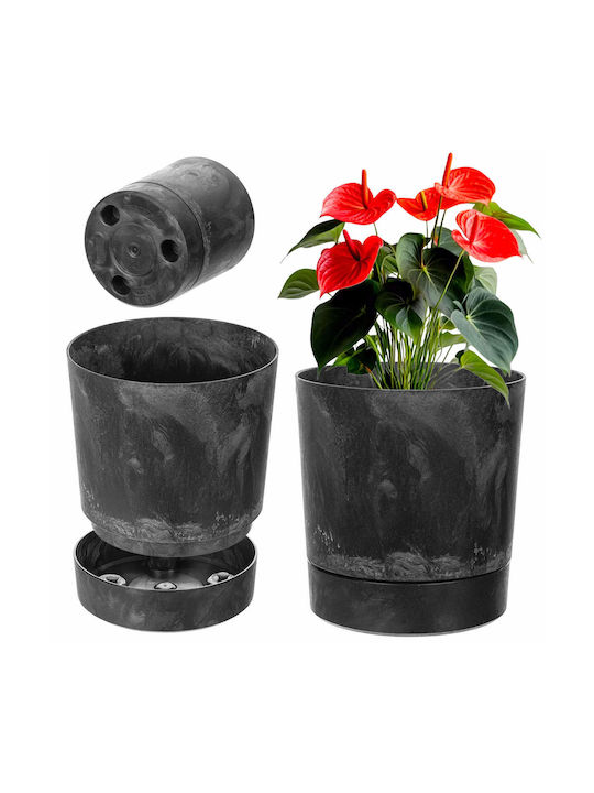 Kadax Kadax Kunststoff Blumentopf Grau mit Unte...