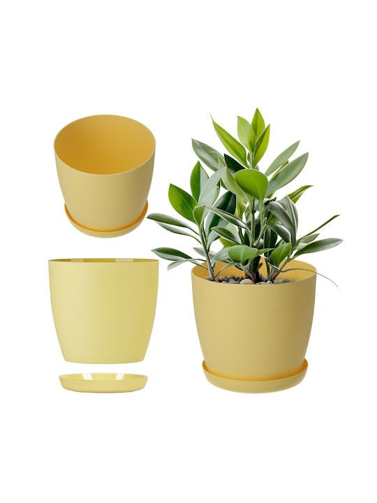 Kadax Kunststoff Blumentopf Gelbe mit Untersetz...