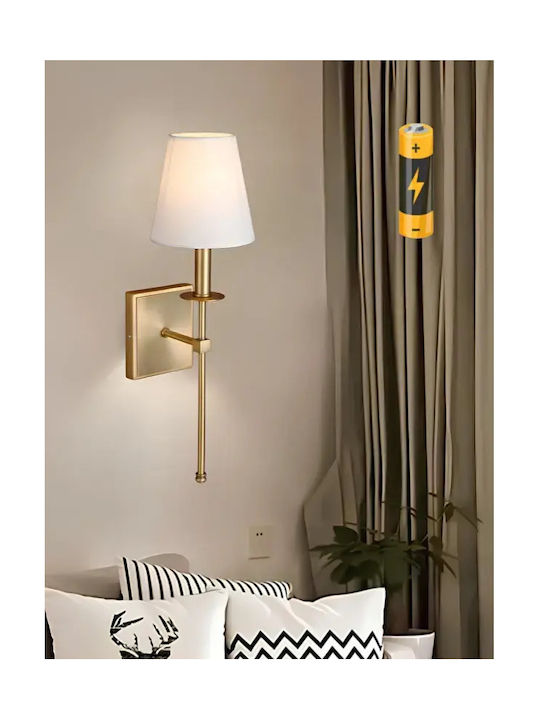 SteweHome Modern Led Wall Lamp With Cone Shade Gold Satin 40cm