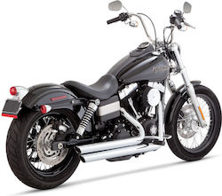 Vance & Hines Motorcycle Exhaust Harley Davidson 06 17 Dyna Excl 12 16 Fld Chrome 2 1/2" Big Shots Staggered Chrome