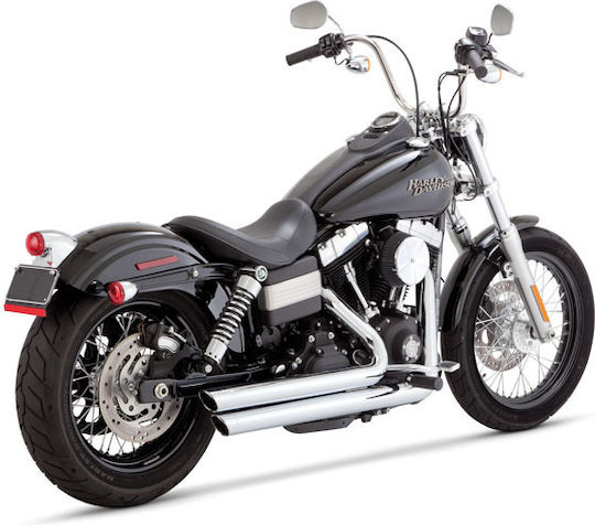 Vance & Hines Motorcycle Exhaust Harley Davidson 06 17 Dyna Excl 12 16 Fld Chrome 2 1/2" Big Shots Staggered Chrome