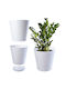 Kadax Kadax Kunststoff Weißer Blumentopf mit Untersetzer 19x19x13cm