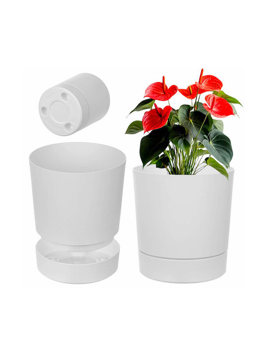 Kadax Kadax Kunststoff Weißer Blumentopf mit Un...