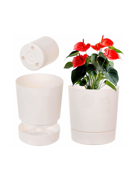 Kadax Kunststoff Blumentopf mit Untersetzer 20x...