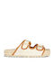 Nordic Leather Women's Flat Sandals Beige