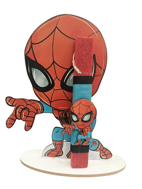 Πασχαλινή Λαμπάδα Spiderman Αρωματική και Χειροποίητη Βάση
