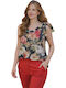 Bluza Damă Floral Neagră