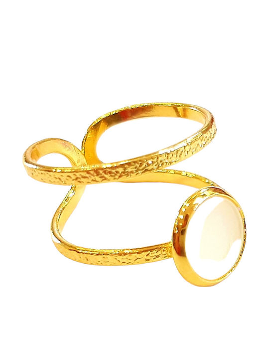Louiza Jewels Inel Pentru Femei Învârtitoare Cu Email Placat Cu Aur