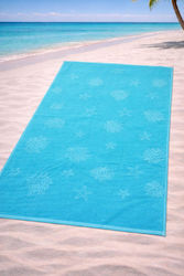 Starfish Cotton Light Blue Beach Towel