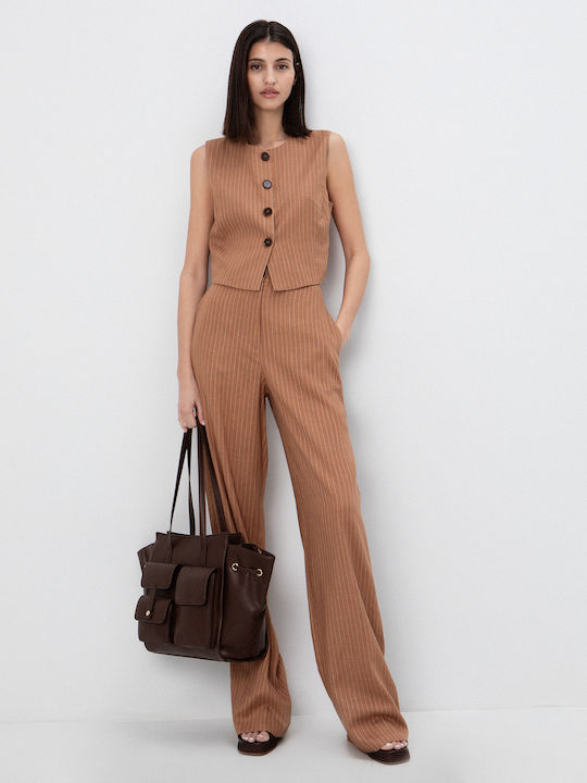 Women's Striped Brown Pantaloons
