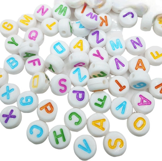 Acrylic Latin Letters Round 7mm 105pcs
