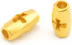 Metallic Cross Tube 12x6mm Ø3 Gold Plated 24k Package 10 Pieces