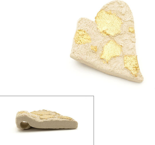 Κεραμικη Καρδια 50x45mm Χρυσο Συσκευασια 2 Τεμ