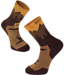Merino Wool Hiking Socks Yellow Alpine Capricorn