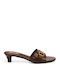 Mules With Chunky Low Heel In Brown Colour SV-VB6330-26ML-BROWN