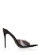Satin Mules With High Heel In Black Color
