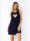 Cherry Sommerliches Damen-Nachthemd Dunkelblau