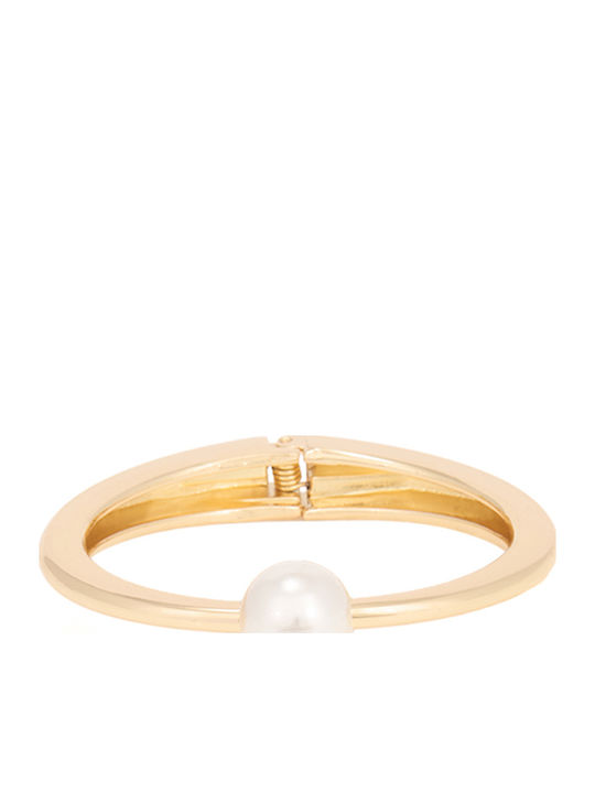 Women's Gold Plated Handcuff Bracelet with Pearls