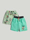 Kids Fabric Green Shorts/Bermuda 2 Pieces