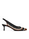 Heels with Strap & Mid Heel Black